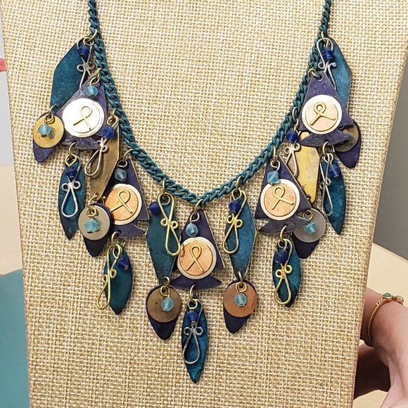 Eclectic Artsy, Made from India, NWT, Fashion Necklace & Earring Set - Picture 1 of 16